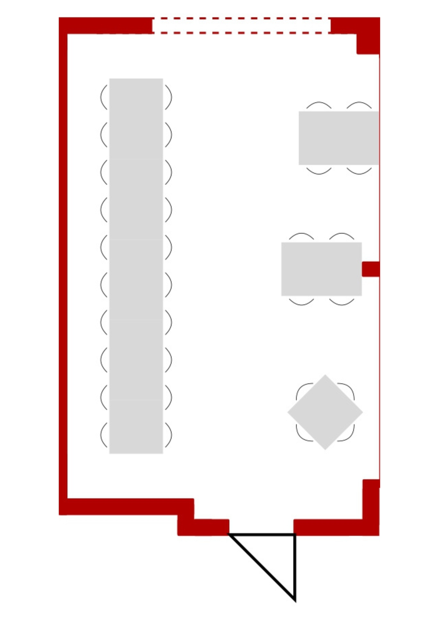 Spiegelzimmer Tafel 20 Pers. / zusätzl. Einzeltische Fürstenzimmer parlamentarisch 38 Pers.
